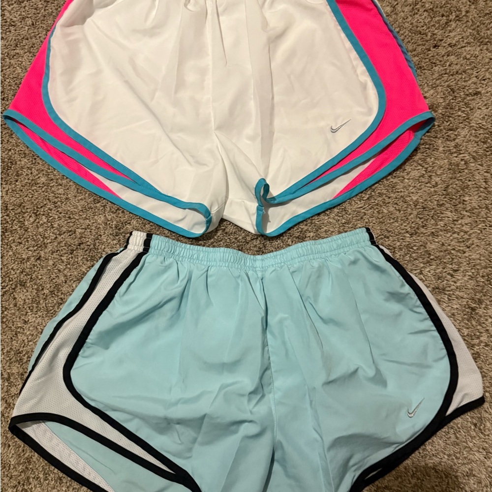 2 Pack Nike Athletic Shorts White and Blue Performance